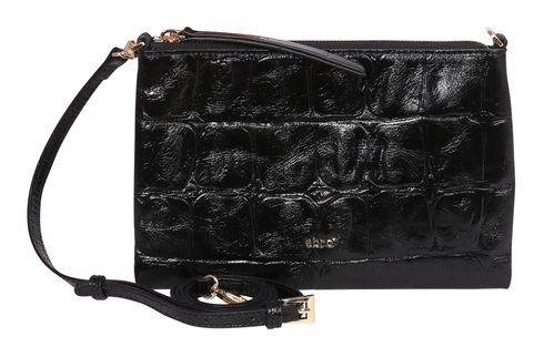 abro Leather Maxi Cocco All Day Crossbody Bag Black / Gold