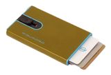 PIQUADRO Blue Square Credit Card Case Slider RFID Yellow PIQUADRO Blue Square Credit Card Case Slider RFID Yellow