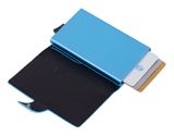 PIQUADRO Blue Square Compact Wallet With Double Slider RFID Black