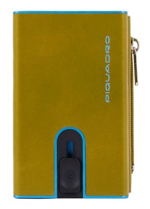 PIQUADRO Blue Square Compact Wallet Yellow