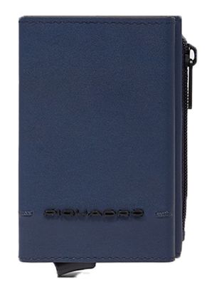 PIQUADRO Giles Compact Wallet With Single Slider RFID Blue