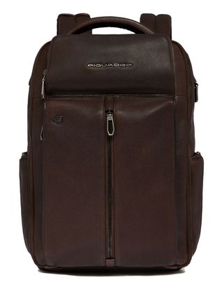 PIQUADRO Hedley Personalizable Travel Laptop Backpack Dark Brown