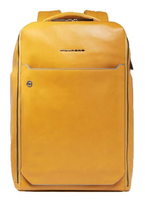 PIQUADRO Blue Square Backpack 2 Compartments 14" Yellow