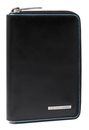 PIQUADRO Blue Square Zip-Around Wallet RFID Black
