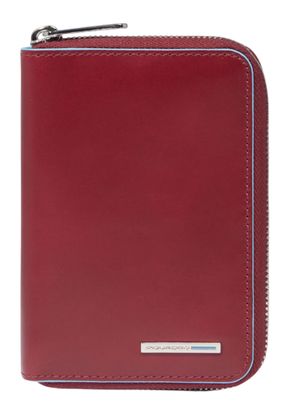 PIQUADRO Blue Square Zip-Around Wallet RFID Rosso