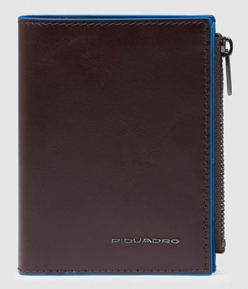 PIQUADRO Blue Square Vertical Men´s Wallet RFID Mahogany