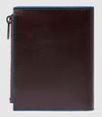 PIQUADRO Blue Square Vertical Men´s Wallet RFID Mahogany