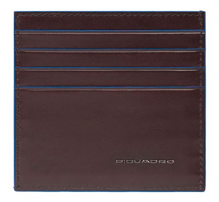 PIQUADRO Blue Square Slim Credit Card Pouch Mahogany