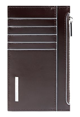 PIQUADRO Blue Square Credit Card Holder Mahogany