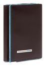 PIQUADRO Blue Square Trifold Cards Holder RFID Mahogany PIQUADRO Blue Square Trifold Cards Holder RFID Mahogany