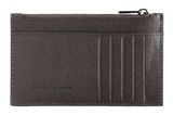 PIQUADRO Black Square Credit Card Holder Dark Brown