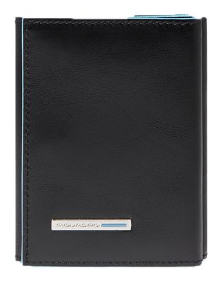 PIQUADRO Blue Square Trifold Cards Holder RFID Black