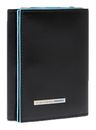 PIQUADRO Blue Square Trifold Cards Holder RFID Black PIQUADRO Blue Square Trifold Cards Holder RFID Black