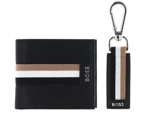 BOSS Iconic Gift Set 4 CC Wallet / Keyring Black