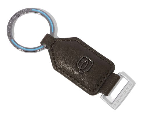 PIQUADRO Black Square Keychain Dark Brown