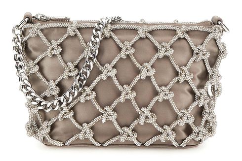 GUESS Zalina Top Zip Shoulder Bag Silver