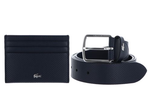 LACOSTE Elegance Punch Cardholder + Belt Box W90 Eclipse