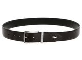 LACOSTE Elegance Punch Plain Leather Belt W90 Marron Noir - kürzbar