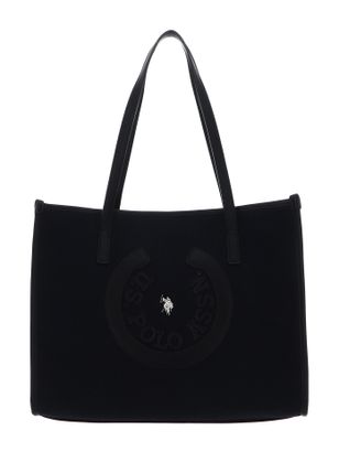 U.S. POLO ASSN. Stripes Shopping Bag Black + Black