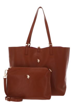 U.S. POLO ASSN. Rogersville Shopping Bag L Tan + Horse