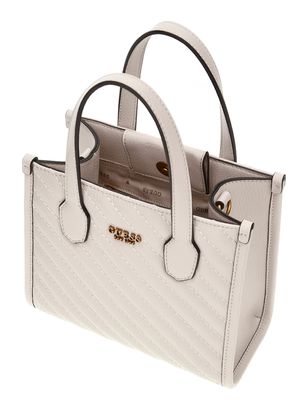 Guess■ SILVANA ハリンボーンラピアミニトートバッグ white SILVANA 2 Compartment Mini Tote トートバッグ レディース