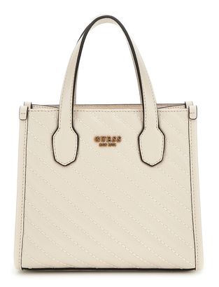 GUESS Silvana 2 Compartment Mini Tote XS Bone