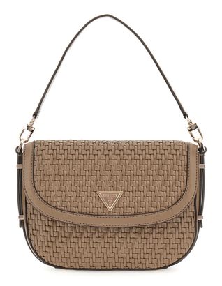 GUESS Murielle Flap Shoulder Bag Dark Taupe