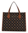 GUESS Silvana 2 Compartment Tote Mocha Logo