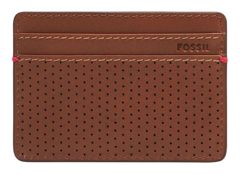 FOSSIL Rennsport Card Case Medium Brown