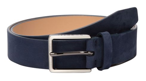 bugatti Men´s Leather Belt W100 Dark Blue