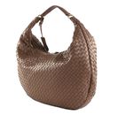 abro Leather Piuma Weaving Hobo Bag Nana L Camel
