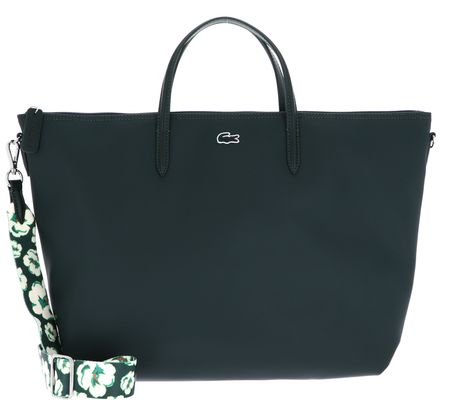 LACOSTE Webbing RG L Shopping Bag Zinc / White - Black