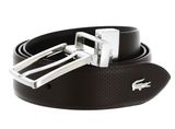 LACOSTE Elegance Punch Plain Leather Belt W125 Marron Noir - kürzbar