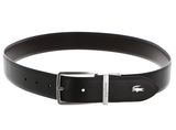 LACOSTE Elegance Punch Plain Leather Belt W125 Marron Noir - kürzbar