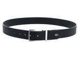 LACOSTE Casual Plain Grained Leather Belt W115 Darkgrey - shortenable