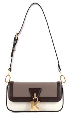 KARL LAGERFELD Belle De Jour Shoulder Bag Ash Grey / Dark Chocolate