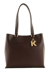 KARL LAGERFELD ブラウンレザー ビジネスバッグ Karl Lagerfeld Paris Maybelle Satchel Crossbody Bag Shoulder Purse