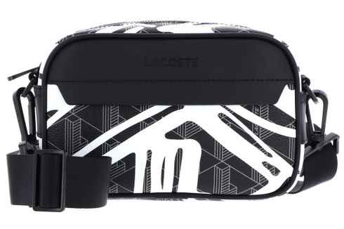 LACOSTE The Blend Reporter Bag S Print Blanc Mono Noir