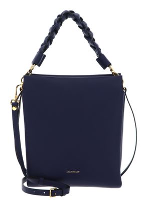 COCCINELLE Boheme Grana Double Handbag Double Grainy Leather Royal Blue / Fon. Brown