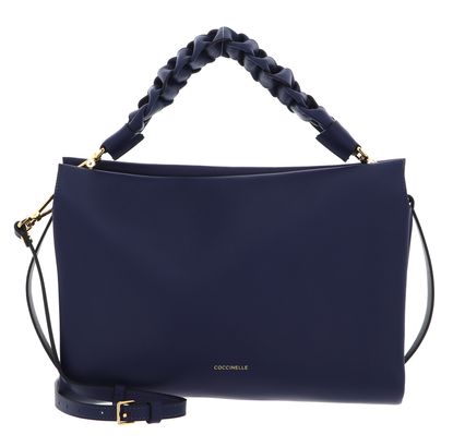 COCCINELLE Boheme Grana Double Hand Bag Royal Blue / Fon. Brown