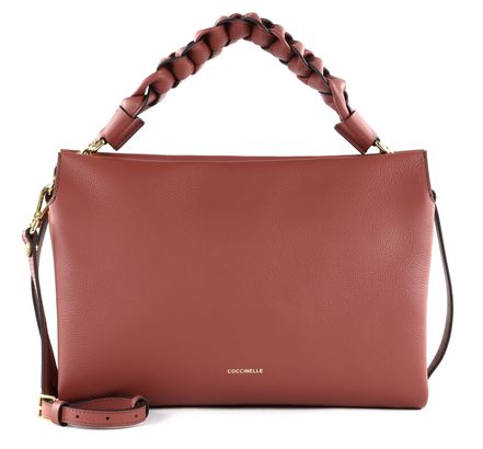 COCCINELLE Boheme Grana Double Hand Bag Brandy / Gren. Red