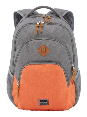 travelite Basic Melange Backpack Grey / Orange