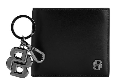 BOSS Gift Set 4 CC Wallet / Keyring Black