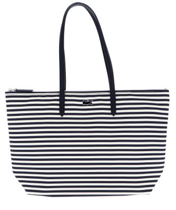 LACOSTE L.12.12 Concept Shopping Bag Stripes Marine Farine