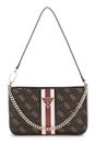 GUESS Noelle Mini Top Zip Shoulder Bag Brown Logo GUESS Noelle Mini Top Zip Shoulder Bag Brown Logo