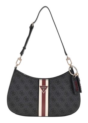 GUESS Noelle Top Zip Shoulder Bag Coal Logo