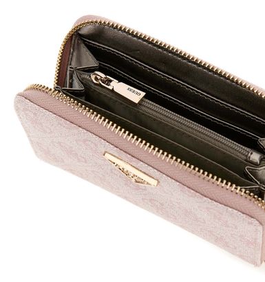 上品 キルティング【Guess】ロゴ ZIP Rue Rose SMALL WALLET 上品 キルティング【Guess】ロゴ ZIP Rue Rose SMALL WALLET