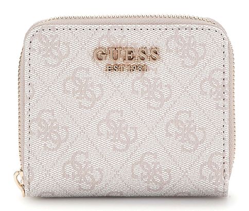 GUESS Laurel SLG Small Zip Around Wallet Dove Logo