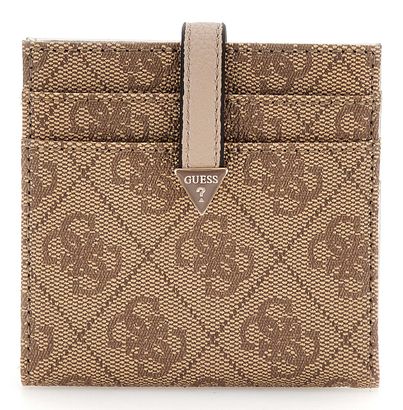 GUESS Laurel SLG Tab Card Case Latte Logo