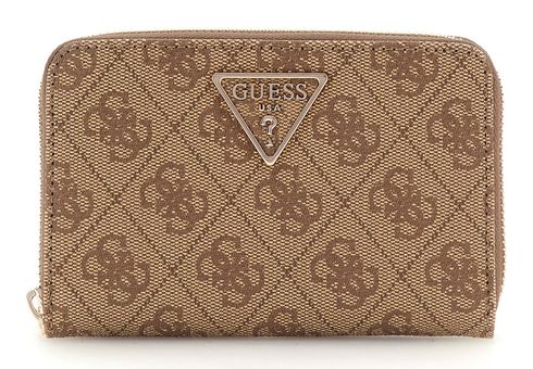 GUESS Laurel SLG Medium Zip Around Wallet Latte Logo